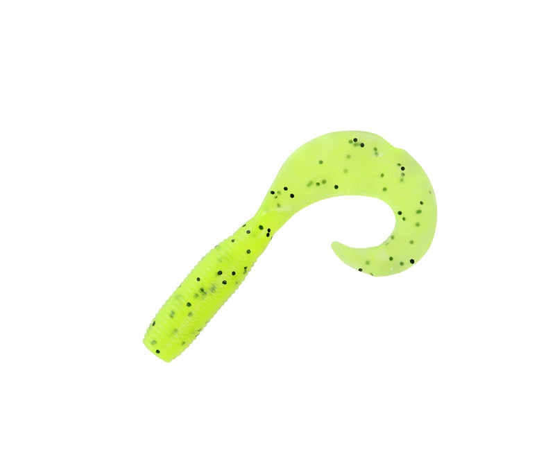 Yamamoto 5" Super GRUB Chartreuse W/Large Black Flake (20 Pack) - Image 2